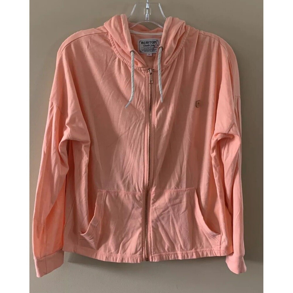 Burton Durable Goods Women’s Hoodie Top Full Zip Long Sleeve Orange Size Small